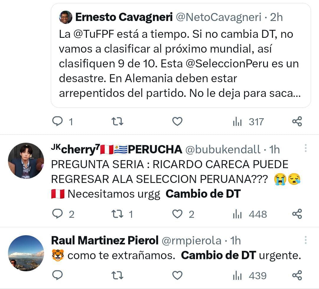 Hinchas piden que Ricardo Gareca regrese al mando de la selección peruana. Foto: Twitter