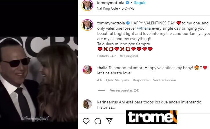 Esposo de Thalía le dedica romántico mensaje