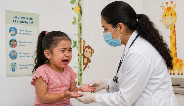 Infección no es grave pero sí altamente contagiosa y afecta principalmente a niños pequeños. Foto: IA / Estefany Valladares.