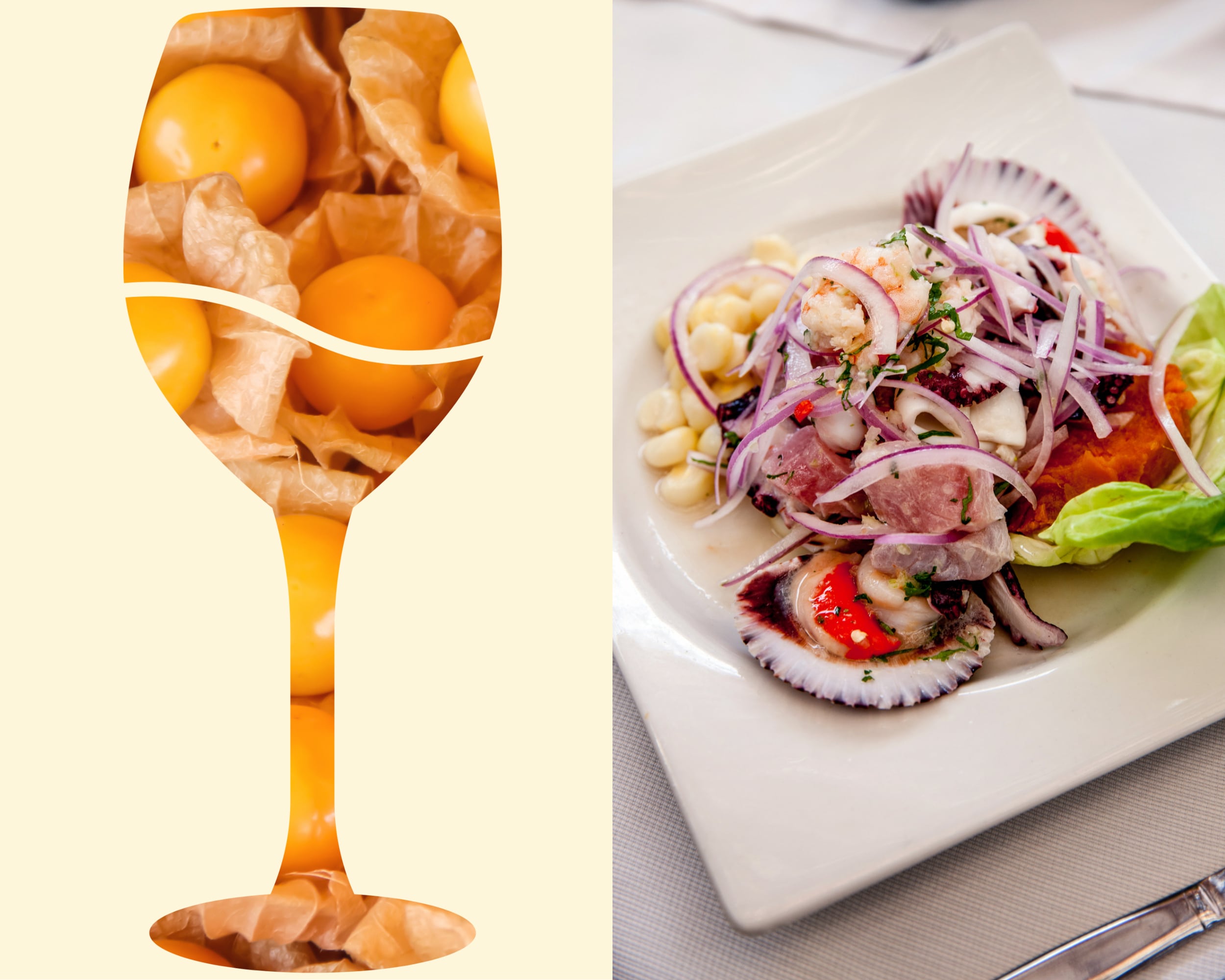 El vino fermentado con aguaymanto cae muy bien con comidas marinas. Foto: Compos. Istock.