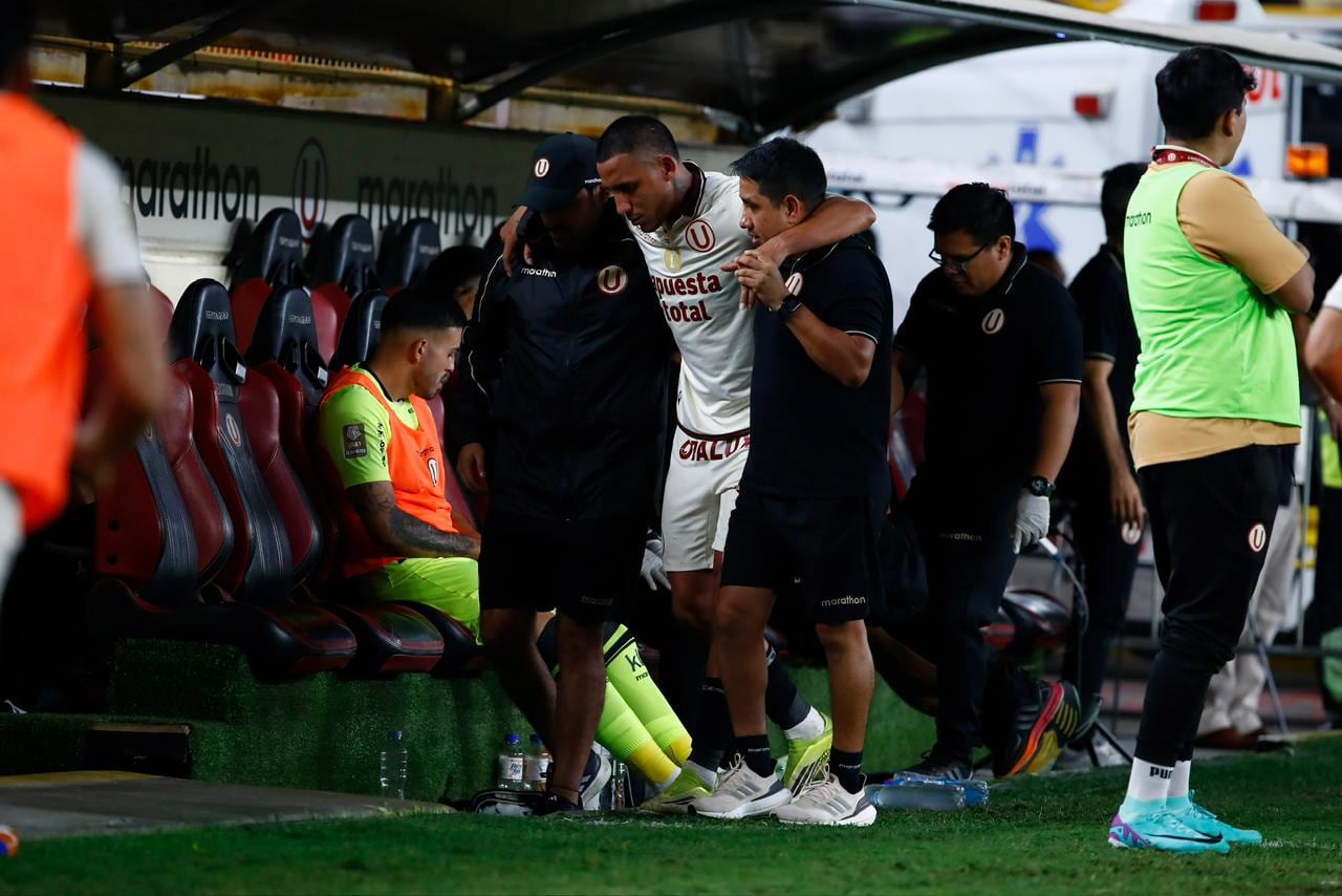 Alex Valera salió lesionado en el partido ante Sport Huancayo. (Foto: Fernando Sangama / GEC)