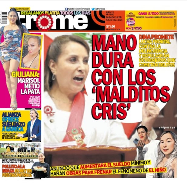 Portada Trome 29/07/2023