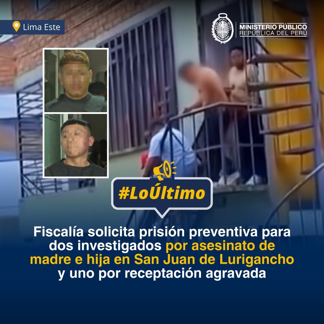 Ordenaron prisión preventiva para los implicados en el asesinato de SJL. (X: @FiscaliaPeru)
