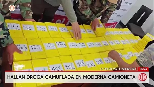 Hallan droga camuflada en moderna camioneta. Foto: América Noticias