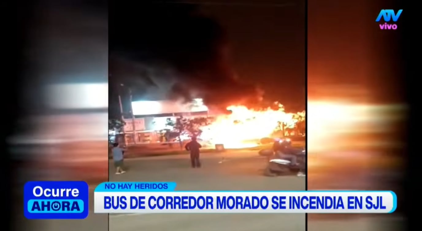 Bus del Corredor Morado se incendió en SJL.