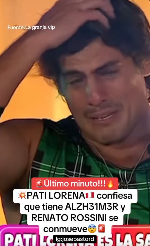 Renato Rossini Jr. llora al conocer enfermedad de Pati Lorena y recuerda que su padre padece Parkinson.
