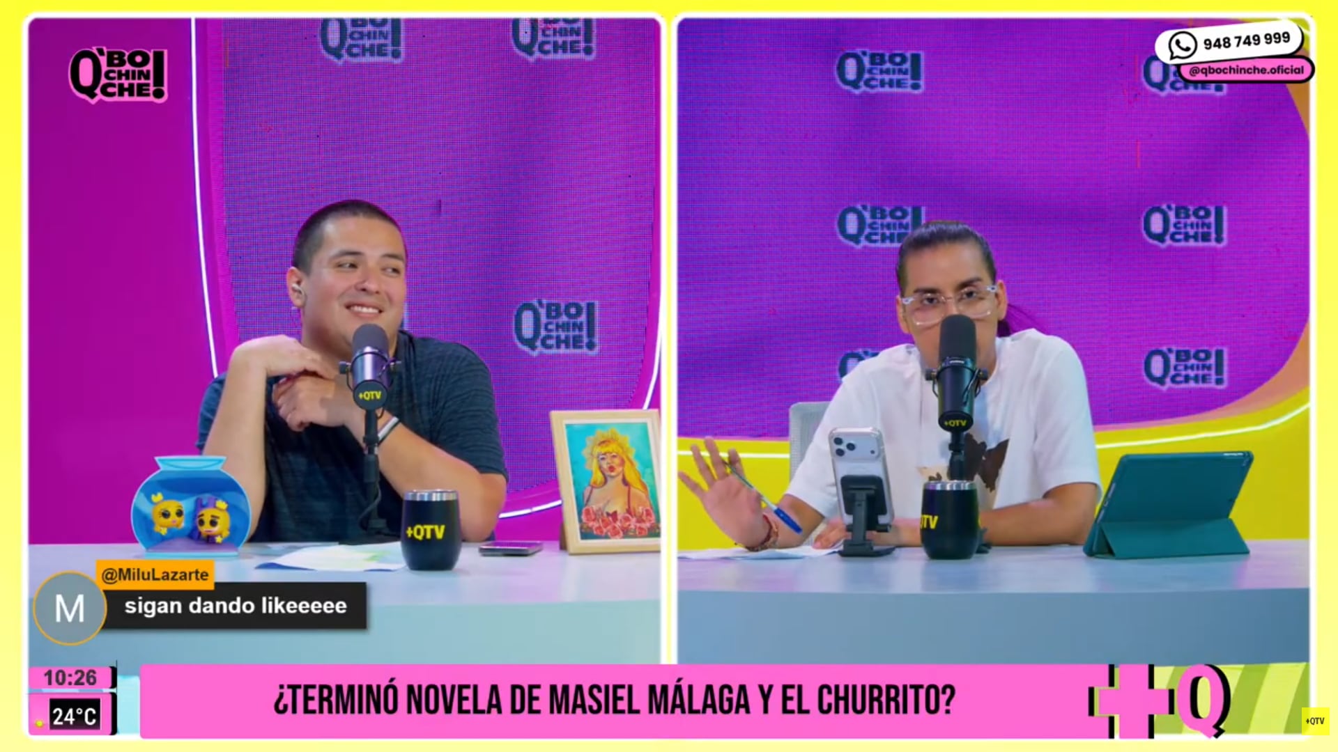 Ric La Torre y Samuel Suárez comentan sobre la supuesta ruptura de la cantante con 'Churrito' Hinostroza. (Fuente: +QTV Network)