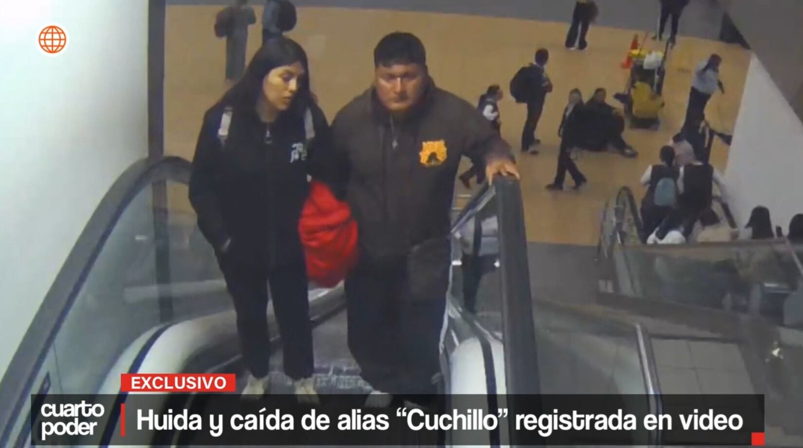 'Cuchillo' y Liliana Pizán en el aeropuerto antes que él huyera a Colombia.