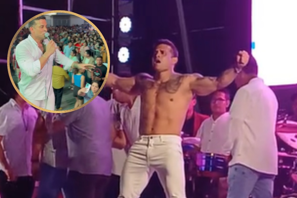 Christian Domínguez reapareció en Ica e hizo el 'baile del gusano'