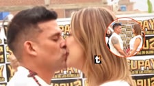 Christian Domínguez y Karla Tarazona se encomiendan a brujo antes de boda civil y hacen ritual