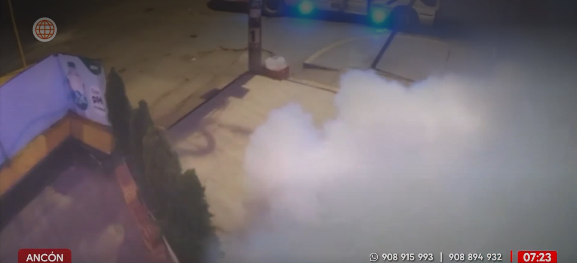 Sujetos detonan explosivo en Ancón. (Foto: América TV)