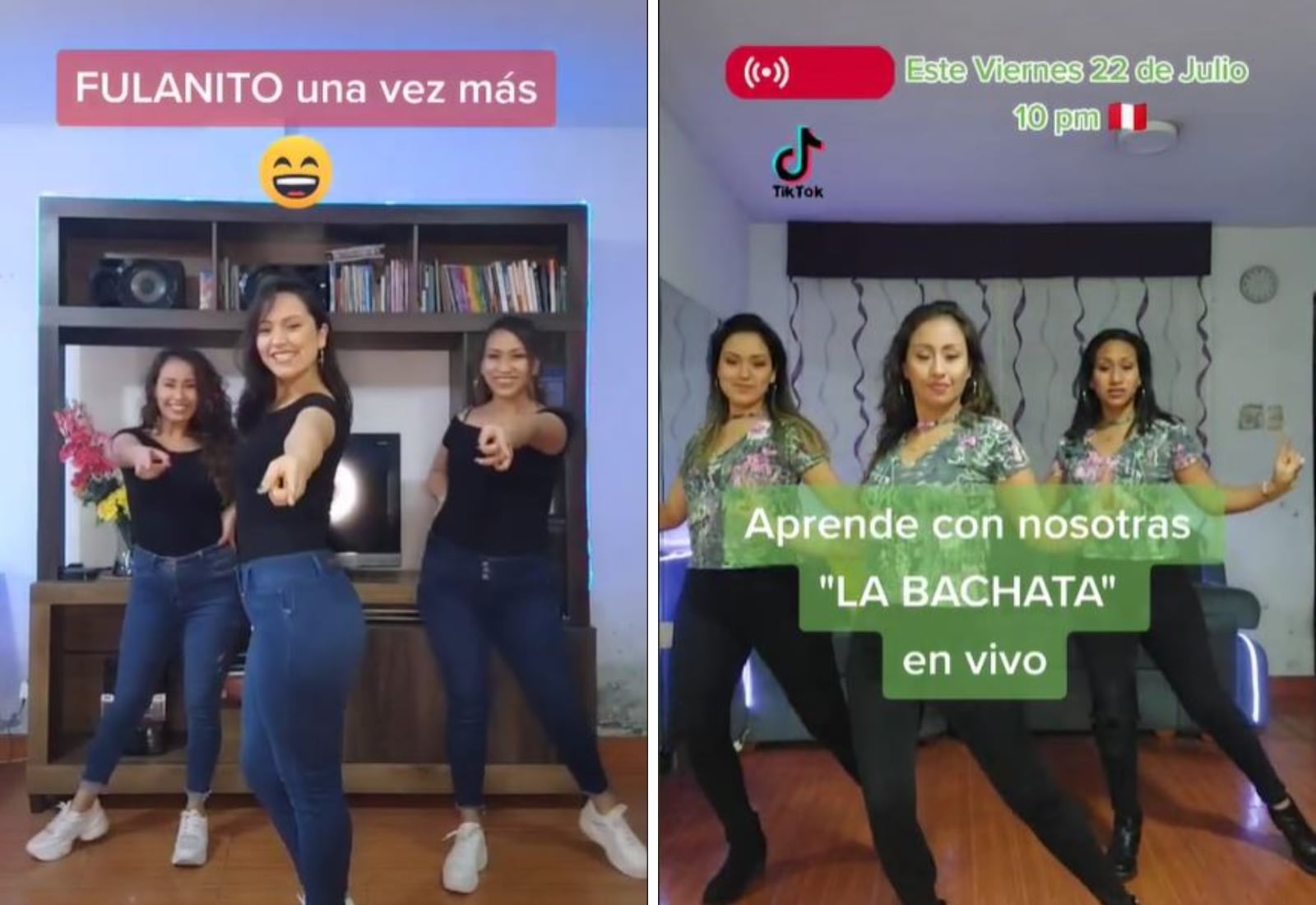 Son tan sincronizadas al bailar que sus seguidoras las fastidian diciéndoles que usan el filtro que multiplica personas. Foto: TikTok hermanas Cuba