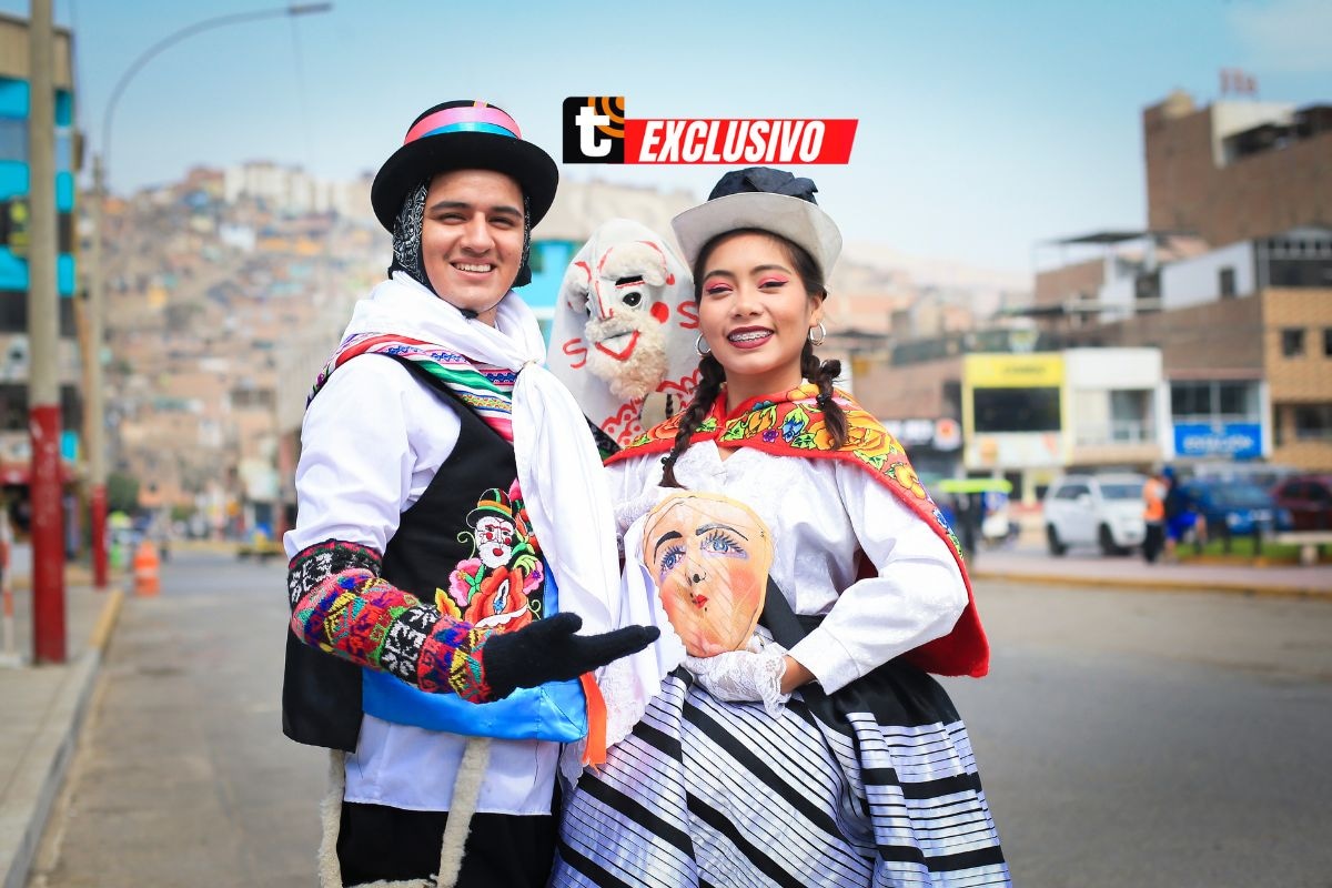 Ella con la elegancia de la Jaujina; él con la picardía del Chuto, clásicos personajes de la famosa tunantada. Juntos ofrecen un espectáculo que emociona y une familias. Foto: César Bueno / Trome.