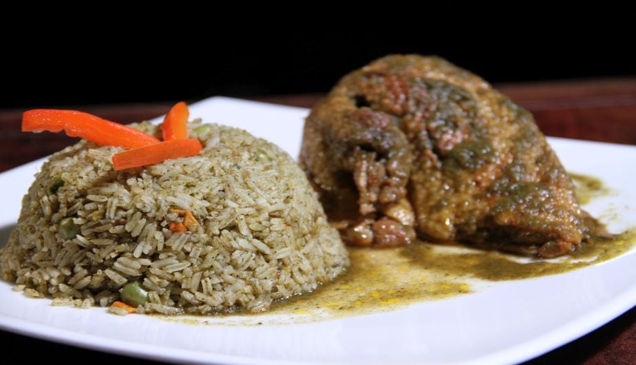 Arroz con pato borracho de Sabores Peruanos (Miraflores).
