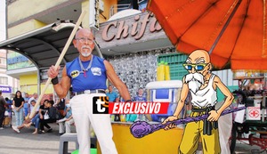 ¡Como dos gotas de agua! ‘Maestro Roshi peruano’ vende jugos de naranja en San Martín de Porres