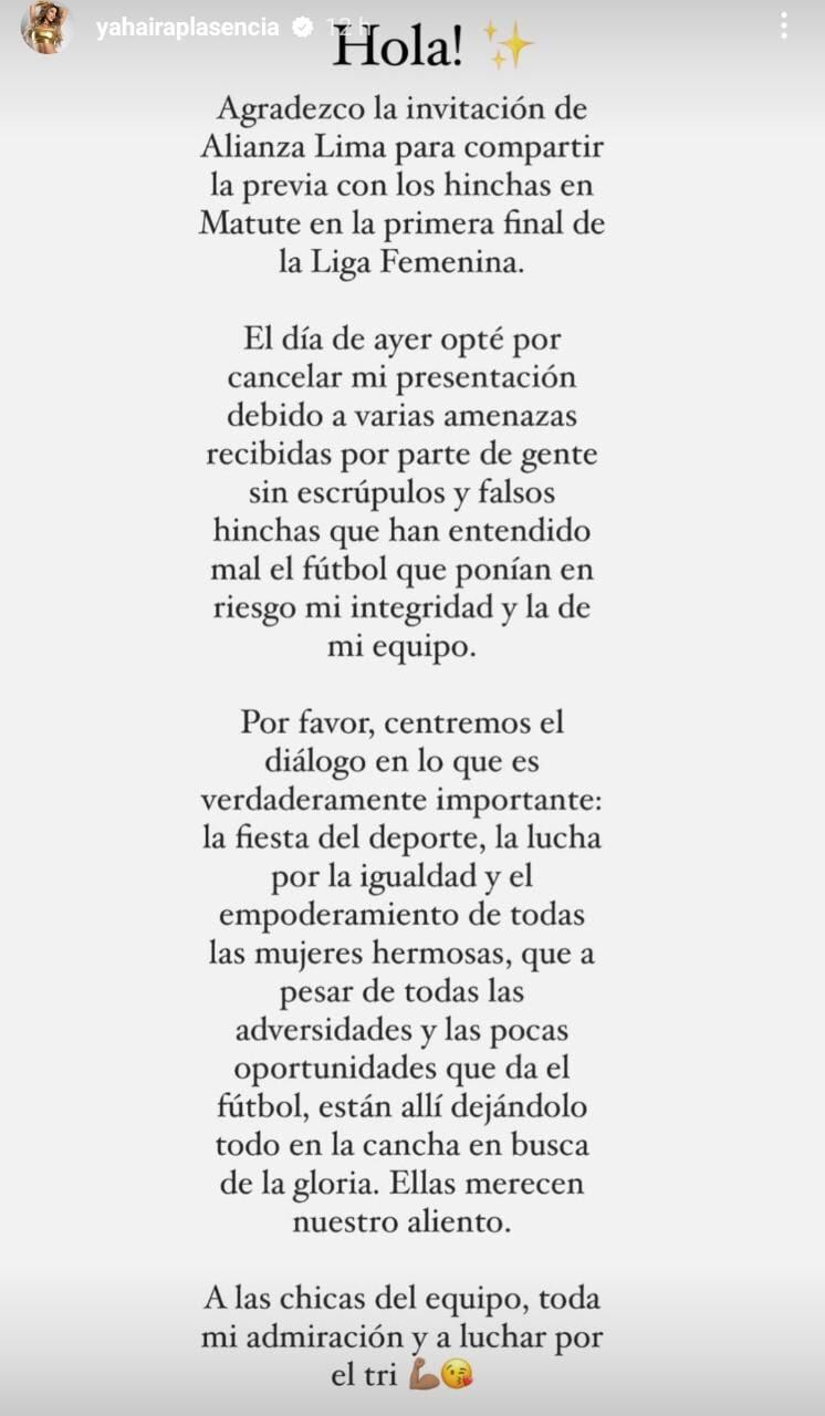 Yahaira Plasencia recibió amenazas de hinchas de Alianza Lima. Foto: Difusión