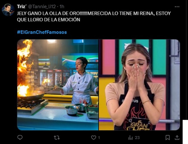 Usuarios disfrutaron con La Final de El Gran Chef Famosos e inundaron de memes las redes sociales. (Twitter)