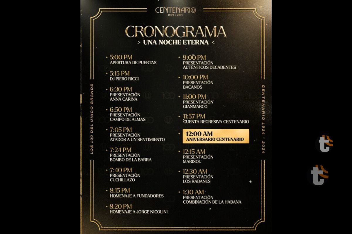 Este es el programa de actividades de la Noche Eterna en Ate (@universitario)