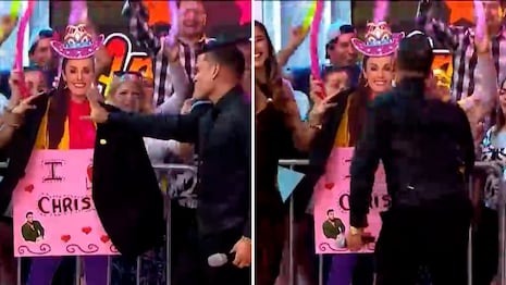 ¡Le dio su besito! Christian Domínguez bromea con Rebeca Escribens en su ausencia