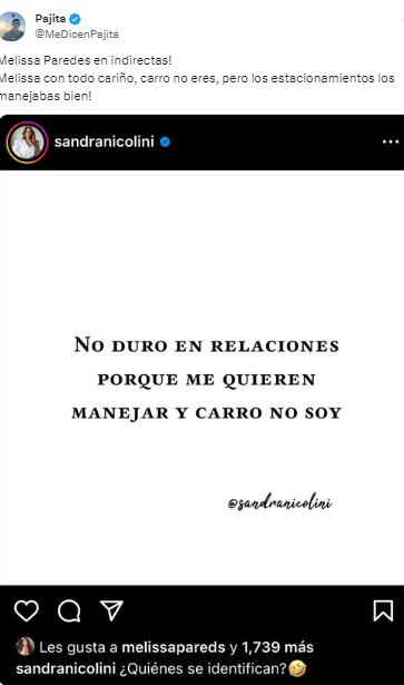 La indirecta de Melissa Paredes a Anthony Aranda