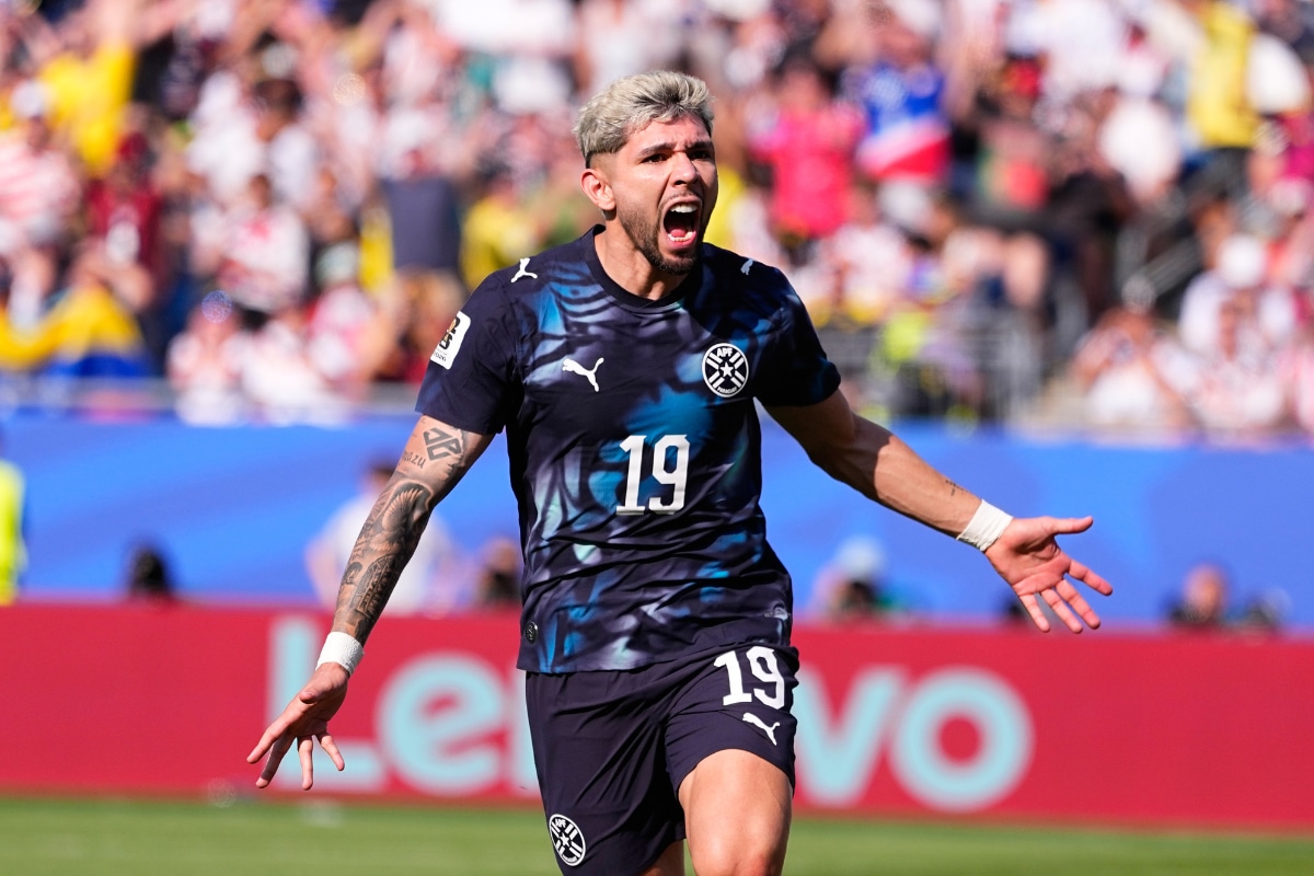 Julio Enciso marcó el primer tanto del Paraguay - Alemania en el Mundial. (AP Foto/Petr David Josek)