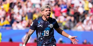 Julio Enciso marcó el primer tanto del Paraguay - Alemania en el Mundial. (AP Foto/Petr David Josek)