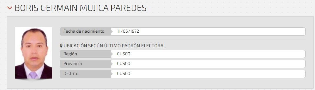 Candidato a Gobernador Regional 2022. (Foto: Infogob)
