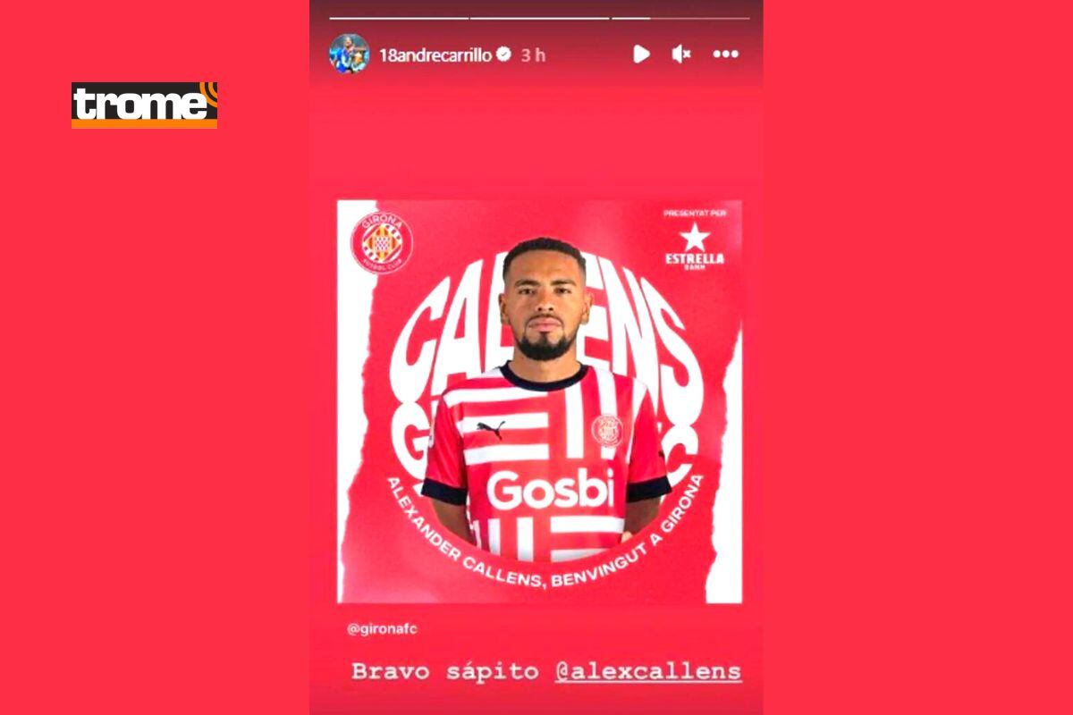 Alexander Callens recibió saludo de André Carrillo (@gironafc)