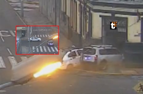 ¡Violento choque en Centro de Lima! Vehículo impactó contra restaurante y accidente dejó tres heridos