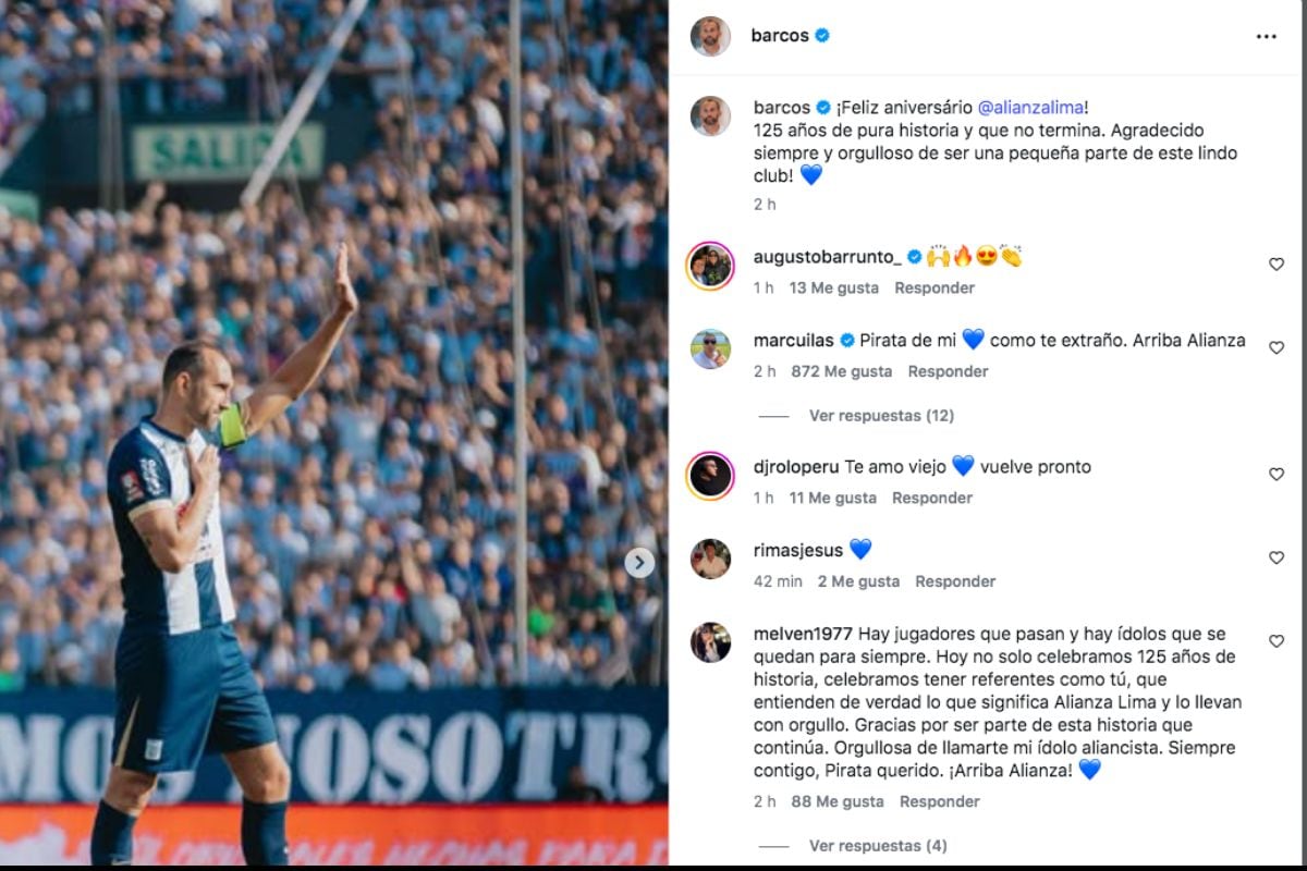 Alianza Lima recibió el saludo de Hernán Barcos en su aniversario (@barcos)