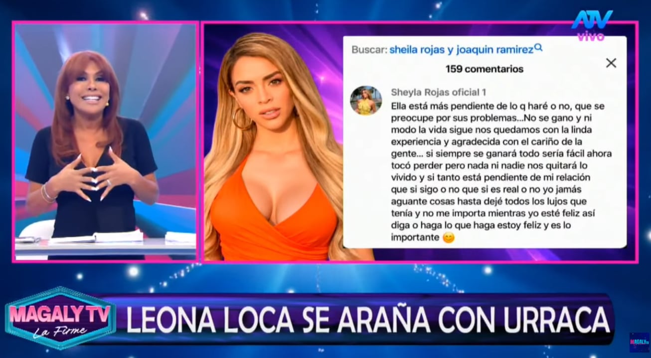Magaly cuestiona romance de Sheyla Rojas con Joaquín Ramírez