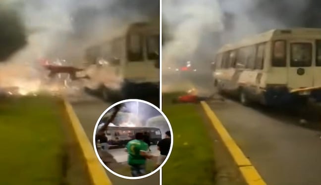 Callao: barristas de Cristal y Boys se enfrentan con piedras y pirotécnicos