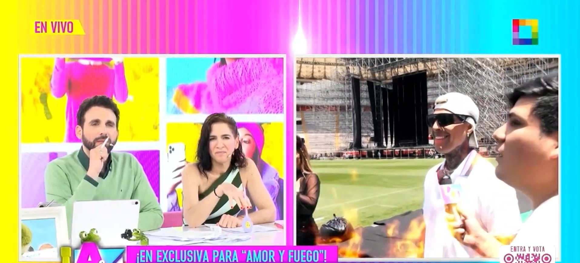 El novio de la trujillana, Paul Michael, le respondió con todo a Macarena Gastaldo. (Fuente: Willax)