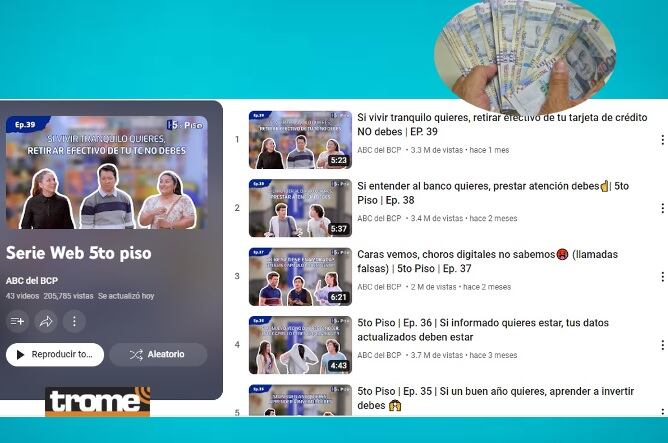 Se estrenará la tercera temporada de la serie web del BCP para aprender más de finanzas personales. (Compos. Isabel Medina / Trome).