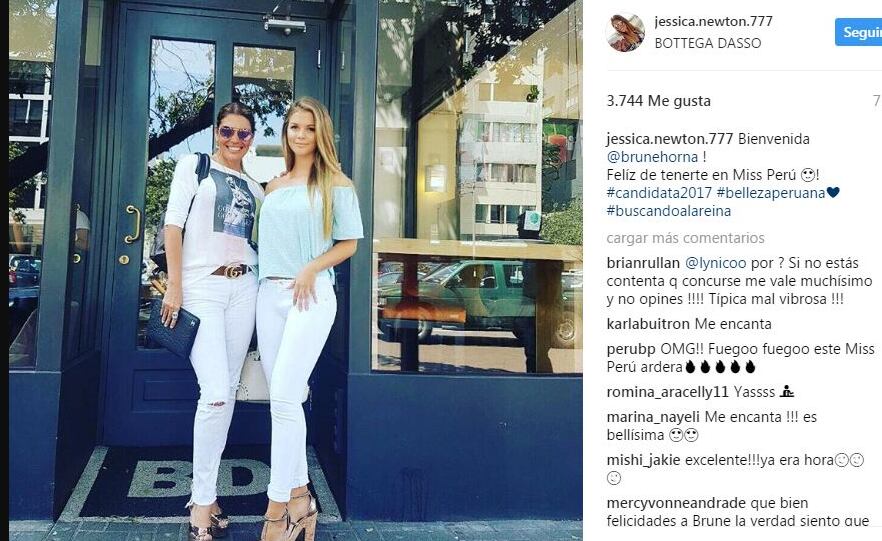 El día que Brunella Horna fue presentada como candidata en el Miss Perú 2017. (Foto: @soylanewton).