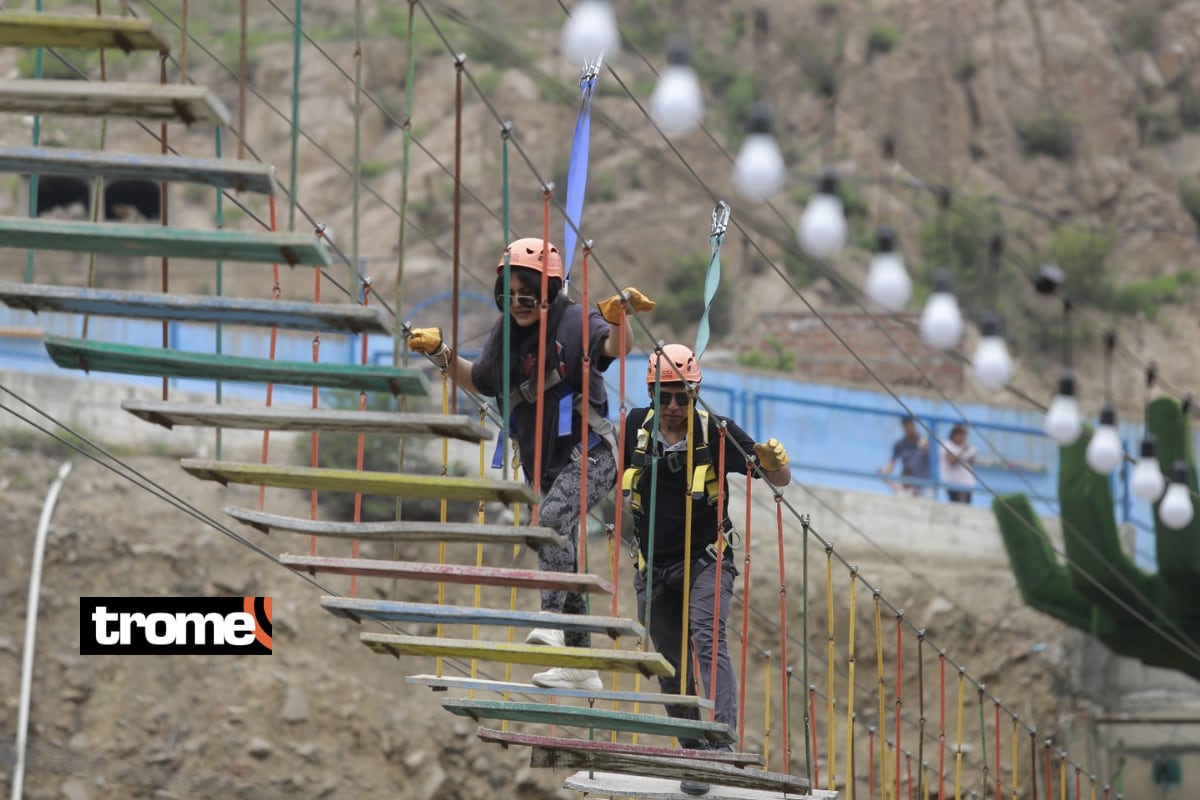 En el anexo Cumbe existe el puente extremo y además se puede manejar bicicleta sobre el aire. Foto: Jessica Vicente