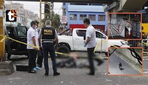 ¡Cámaras captaron el crimen! El preciso instante en el que sicario asesina a hombre en Gamarra y huye en moto con su cómplice