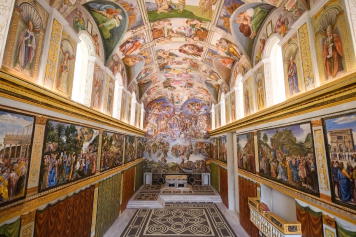 La capilla Sixtina, lugar donde se llevará a cabo la elección del Papa. Foto: Internet.