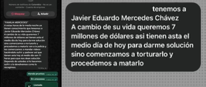 Crudas amenazas contra seres queridos de la víctima. (Cuarto Poder)