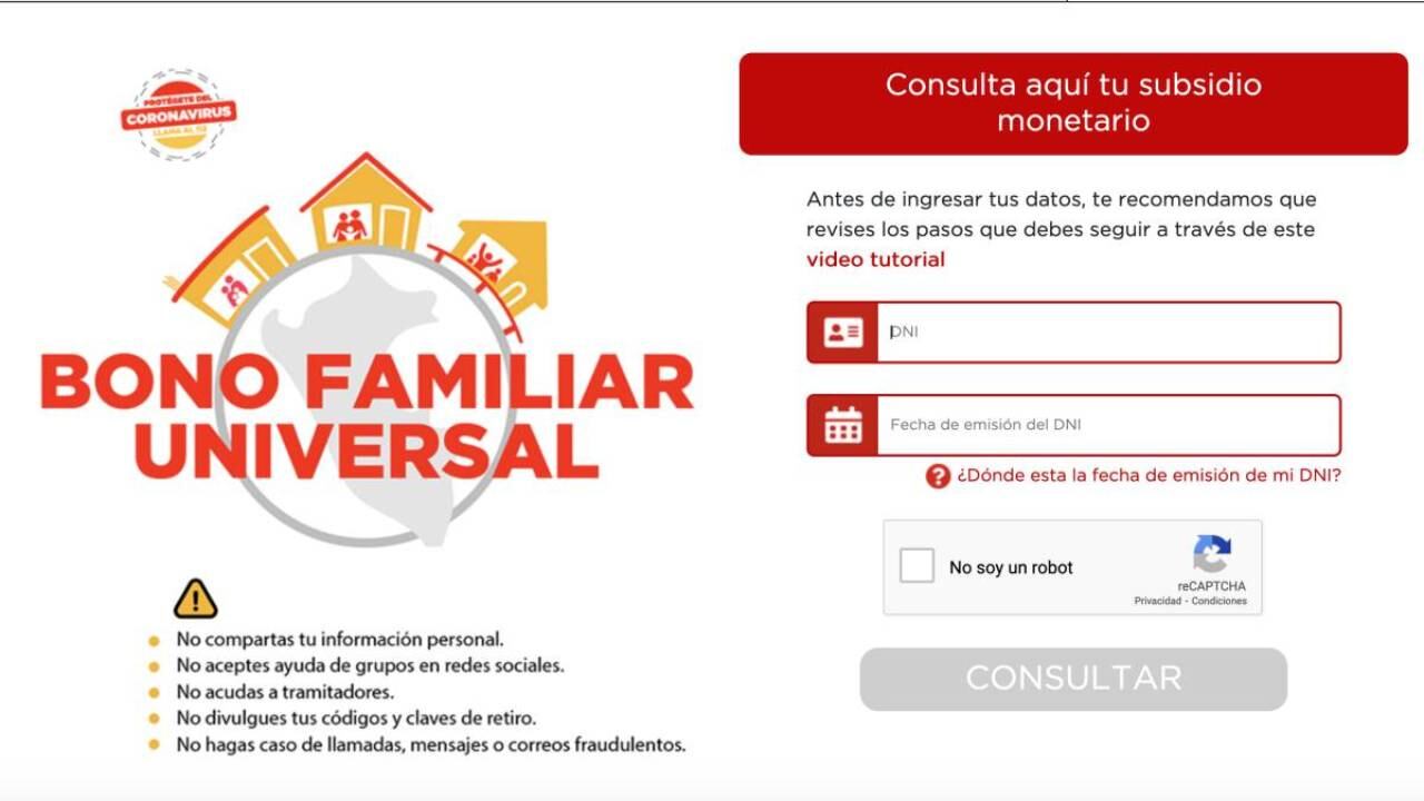 El segundo Bono Familiar Universal que está dirigido a más de 8 millones 400 mil hogares a nivel nacional.
