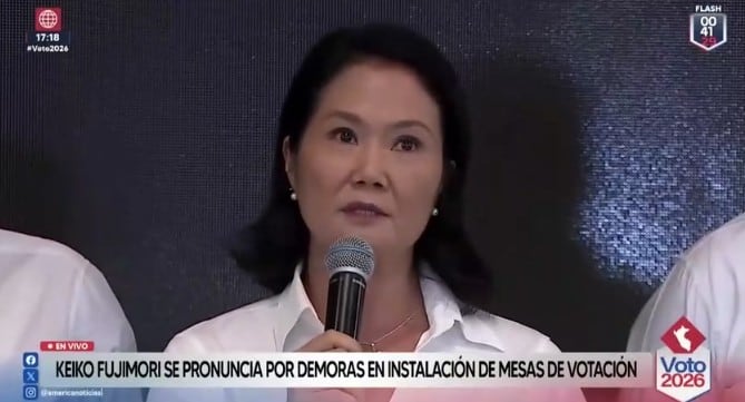 Keiko Fujimori en su conferencia de prensa.