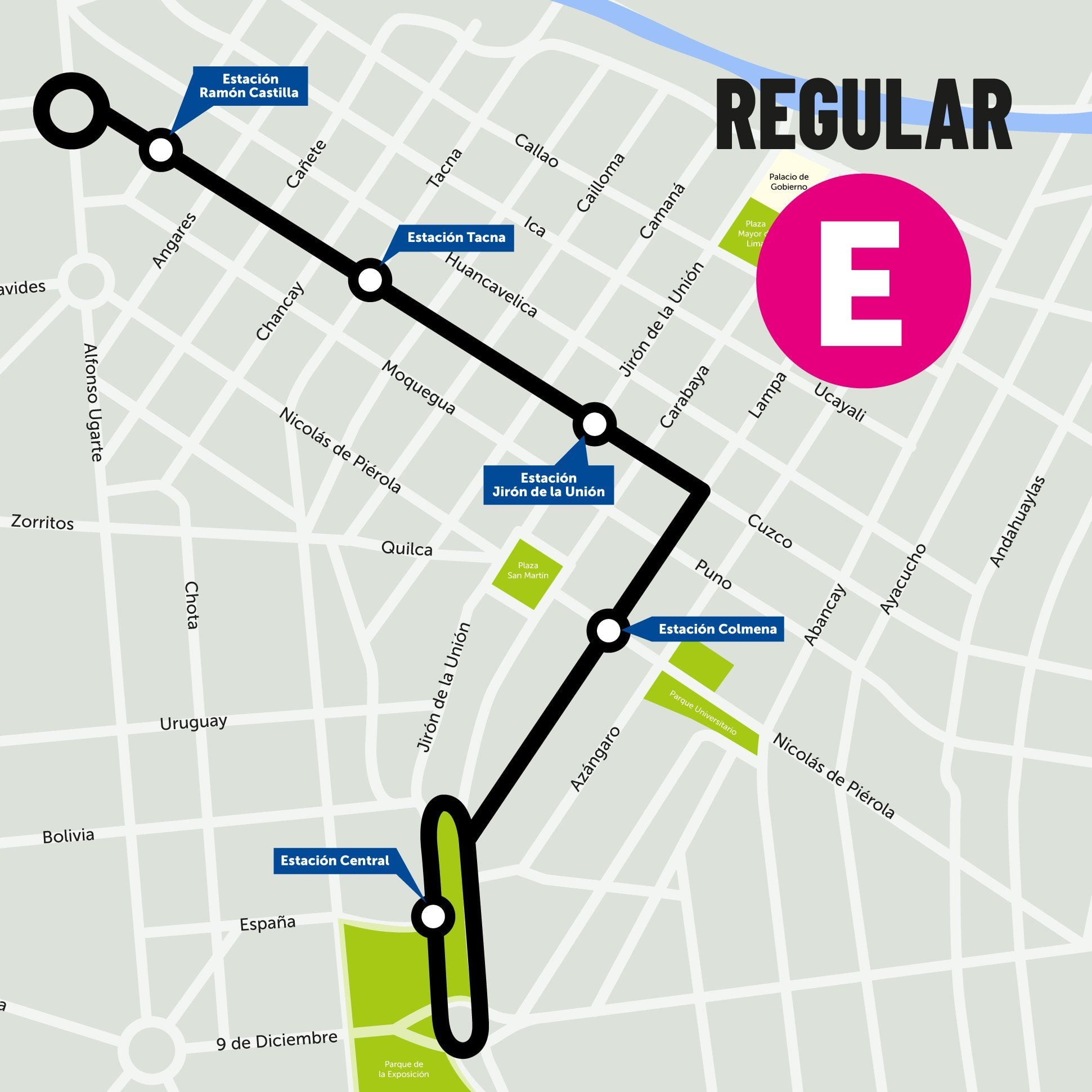 Recorrido de la nueva ruta del Metropolitano.
