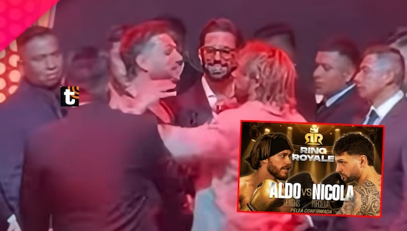 TROME - Nicola Porcella y Aldo De Nigris se empujan en su primer careo en el Ring Royale Fights