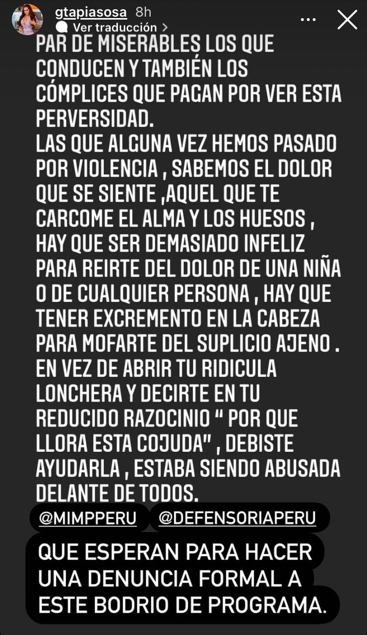 Génesis explota contra Ricardo y público de ‘Hablando Huevadas'. Foto: Captura