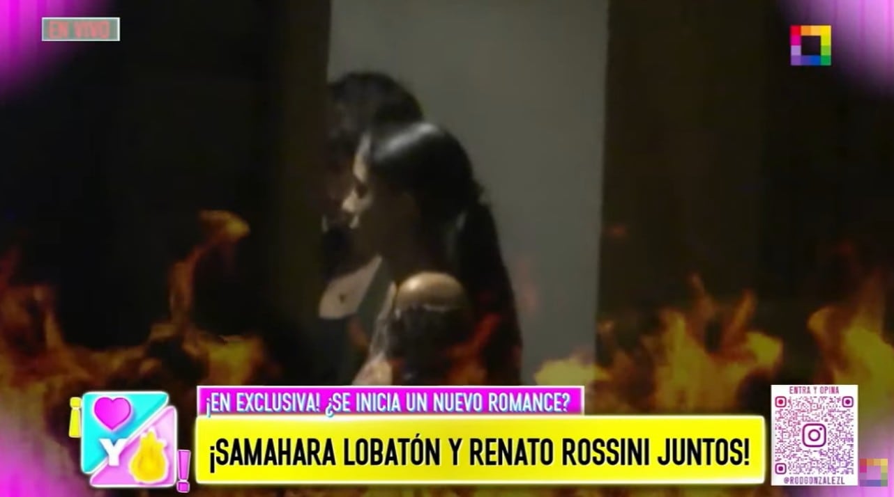 Samahara y Renato entrando a la casa de la influencer.