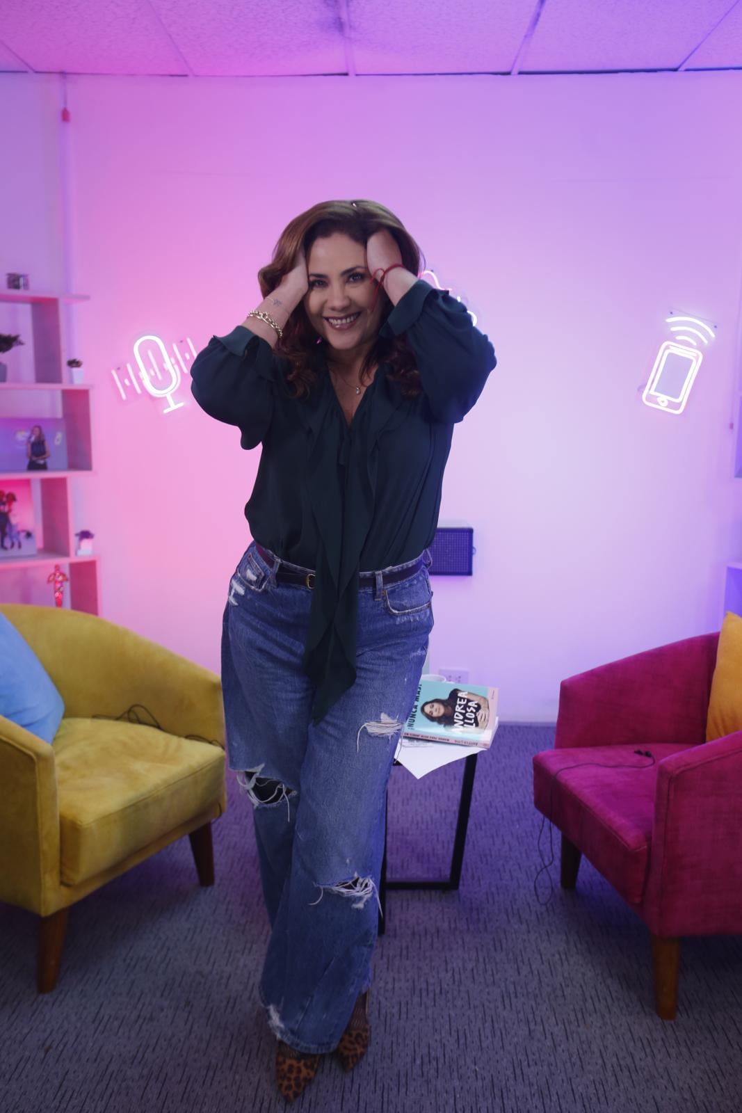 Andrea Llosa en el Café con la Chevez. Foto: Violeta Ayasta