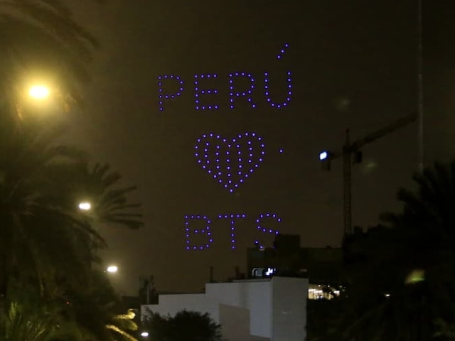 Show de drones para fans de BTS causó gran sensación entre sus fans. | (Foto: César Bueno @photo.gec)