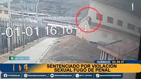 Cámara capta a interno huyendo del penal de Huánuco el 1 de enero del 2026.