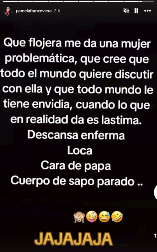 Pamela Franco usó sus redes sociales para mandar dardo.