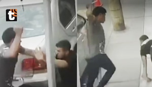 ¡Lucha sangrienta en Breña! Cámara capta cómo dos jaladores se pelean a cuchillazos por captar un cliente